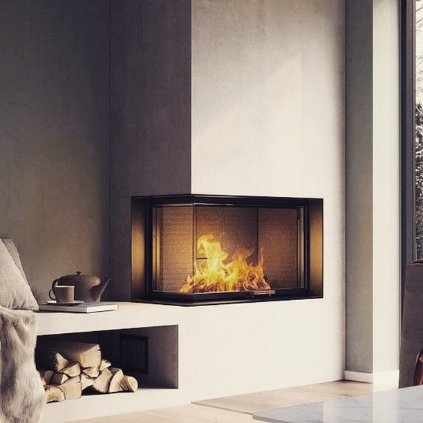 Seramik camlı modern şömine
